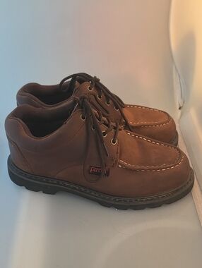 Ferrini Steel Toe Brown Lace-Up Moc Toe Work Boots 8EE